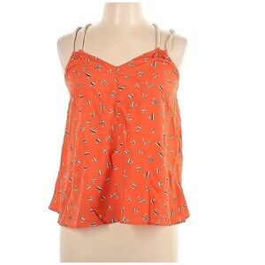Women's Large Sleeveless Top Cami Mustard Seed Halter Neckline Orange NWT